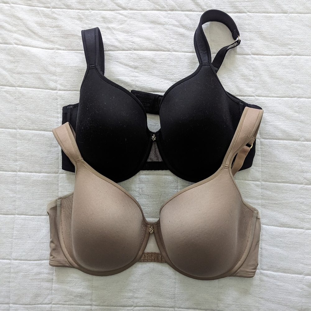 ThirdLove Perfect Coverage Bras, Full Coverage, 36E, Black and Taupe